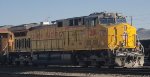 The Setting Wyoming Sun Reflects Off The Very Brand New UP Paint of UP 7281 A C44ACM Just Rebuilt in June 2023 at The Wabtec Fort Worth Locomotive Plant Texas. 